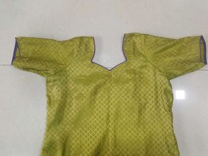 Brocade Silk Olive Green Bright Kurti