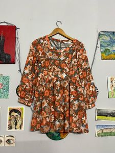 Floral Print Mini Dress🧡