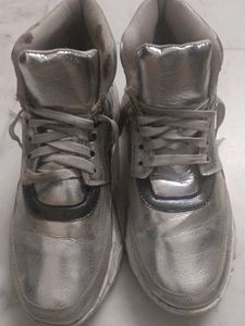 Silver High Top Sneakers