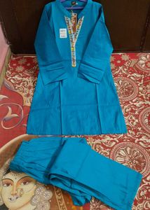 Teal Embroidered Co-ord Set