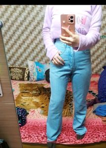 Straight Leg Denim Jeans