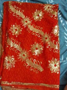 Orange saare with blouse