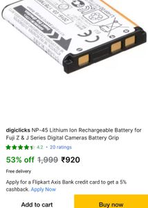 Fujifilm NP-45 Camera Battery