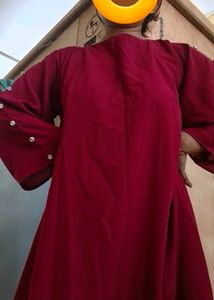 Solid Maroon Dress