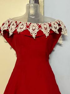 Pintrest Princess Having Cancan Red High-Low Dress