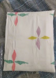 Embroidered White Pure Cotton Suit