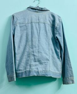 Denim Jacket with Pearl Detail