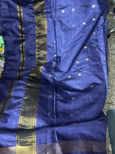 Navy Blue Silk Blend Saree