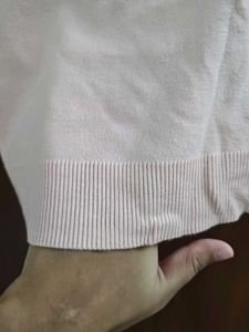 MANGO Peach Knit Polo Top