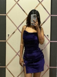 Blue Velvet Mini Dress