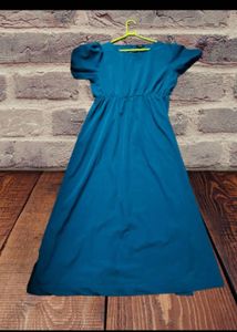 Teal Puff Sleeve Maxi Dress(pls Do Send Ur Offer)