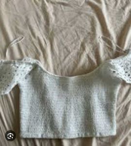 White Eyelet Crop Top