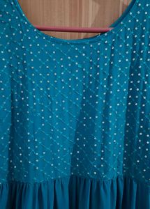 Elegant Teal Ethnic Gown