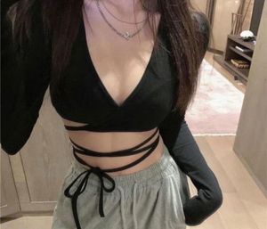 Black Wrap Crop Top