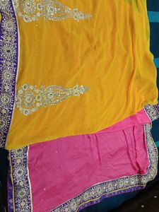 Pink &amp; Yellow Saree