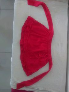 Red Ruffled Mini Skirt
