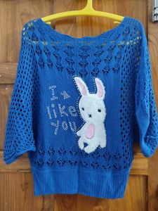 Blue Knit Top