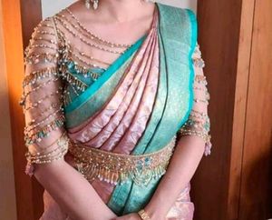 Kanchipuram Silk Jacquard Board Saree With Blouse Peace