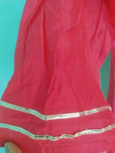Beautiful CORAL kurta With Golden Thread Work
