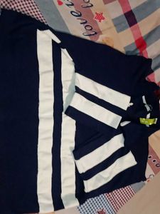 Striped Navy Blue Crop Top