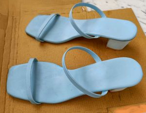 Powder Blue Block Heels