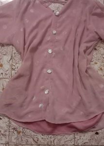 Pink Button-Down Blouse