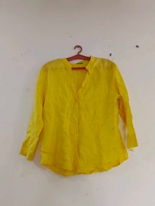 Yellow Button-Up Top