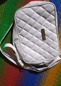 Quilted White Crossbody Bag