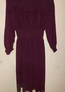 Combo Midi Length Frock With Belt