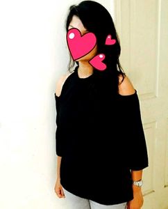 Cold Shoulder Black Top