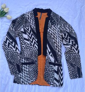 Patterned Open Front Jacket