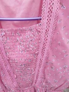 Pink Floral Print Dress(Unused)