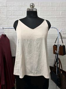 Sleek Cream Spaghetti Top