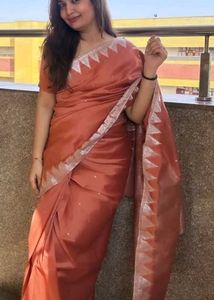 Peach Color Saree With Blouse