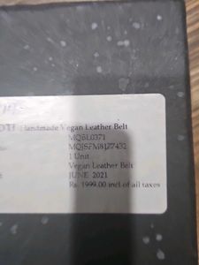 Handmade Vegan Leather Brown Belt for Men