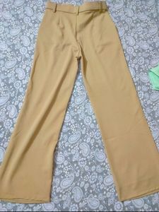 Wide Leg Cream Colour Trousers