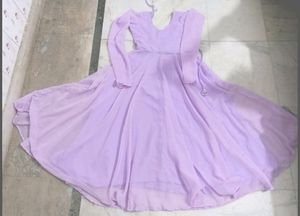 Anarkali Kurta Pants With Dupatta Set