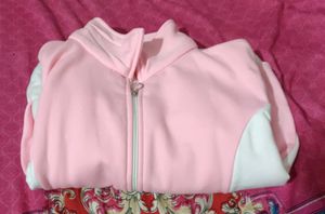 Pink &amp; White Zip-Up Jacket