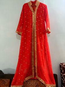 orange and golden Ethnic 4 piece set