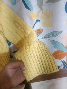 Yellow Knit Cardigan
