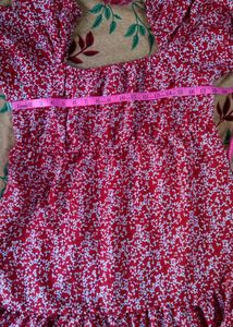 Zudio Red Floral Dress (Women)