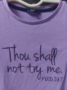 People Slim Fit Lavender T Shirt