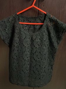 Transperent Black Net Top