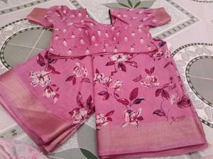 Floral Pink Saree with Awesome Blouse