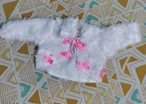 Baby Satin Dress With Fur Coat