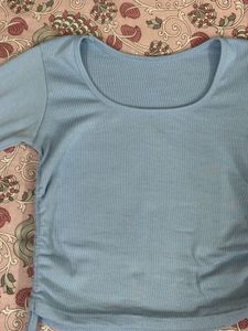 Ribbed Top With Drawstrings