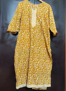 Musturd Printed Kurti For Girl Or Woman 42 Bust