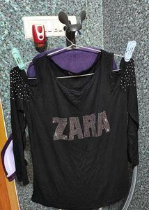 Embellished Cold Shoulder Top