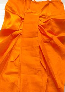 Traditional Orange Dhoti with Gold Trim