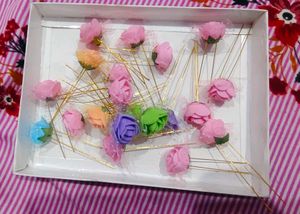 Floral Hair Pins - Set of 20